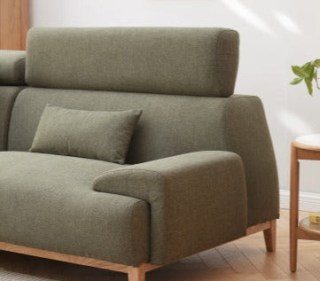 Fabric Modern Corner Sofa with High Back, Frame - Russian Larch