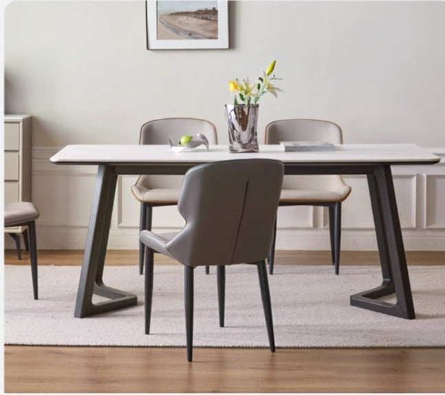 Organic Leather 4 pcs set-Chair Light Luxury