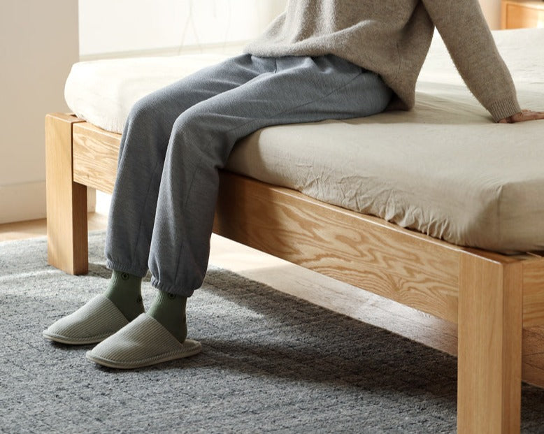 Oak, Rubberwood Solid Wood Bed - SPECIAL PRICE