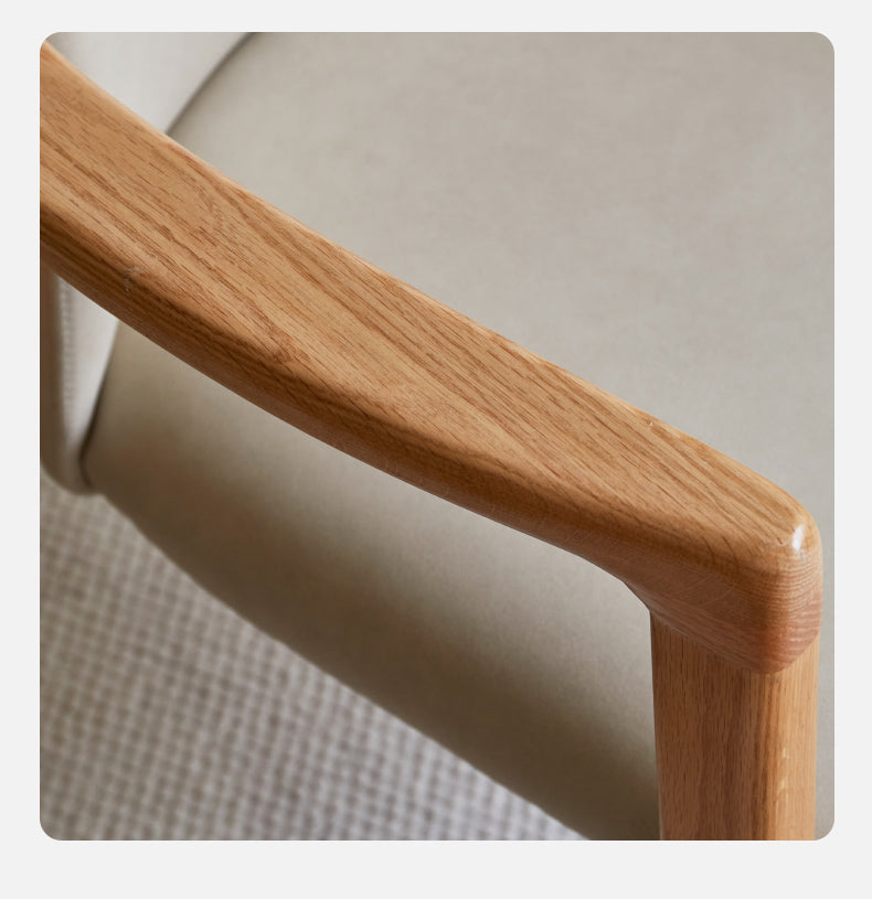 Ash, Oak Solid Wood Organic Leather Technology Cloth Chair