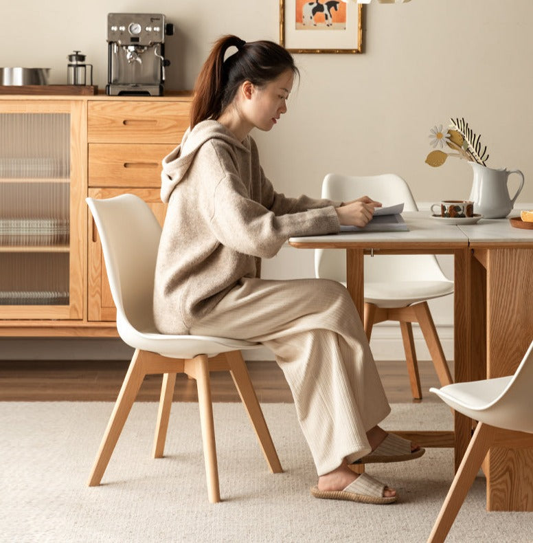 Oak, Beech Solid Wood Eames Chair 4 Pcs Set