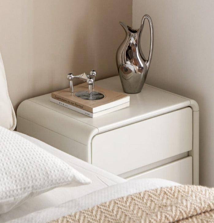 Poplar Solid Wood, Solid Rubberwood Nightstand.