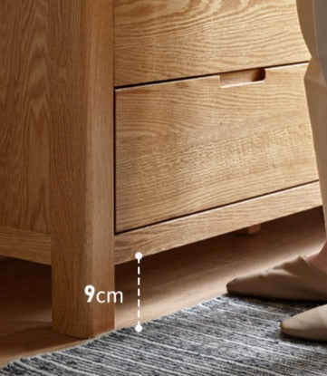 Oak Solid Wood, Solid Rubberwood Seven Drawers Drawer