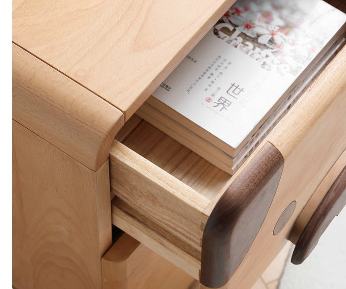 Beech Solid Wood Cartoon Nightstand