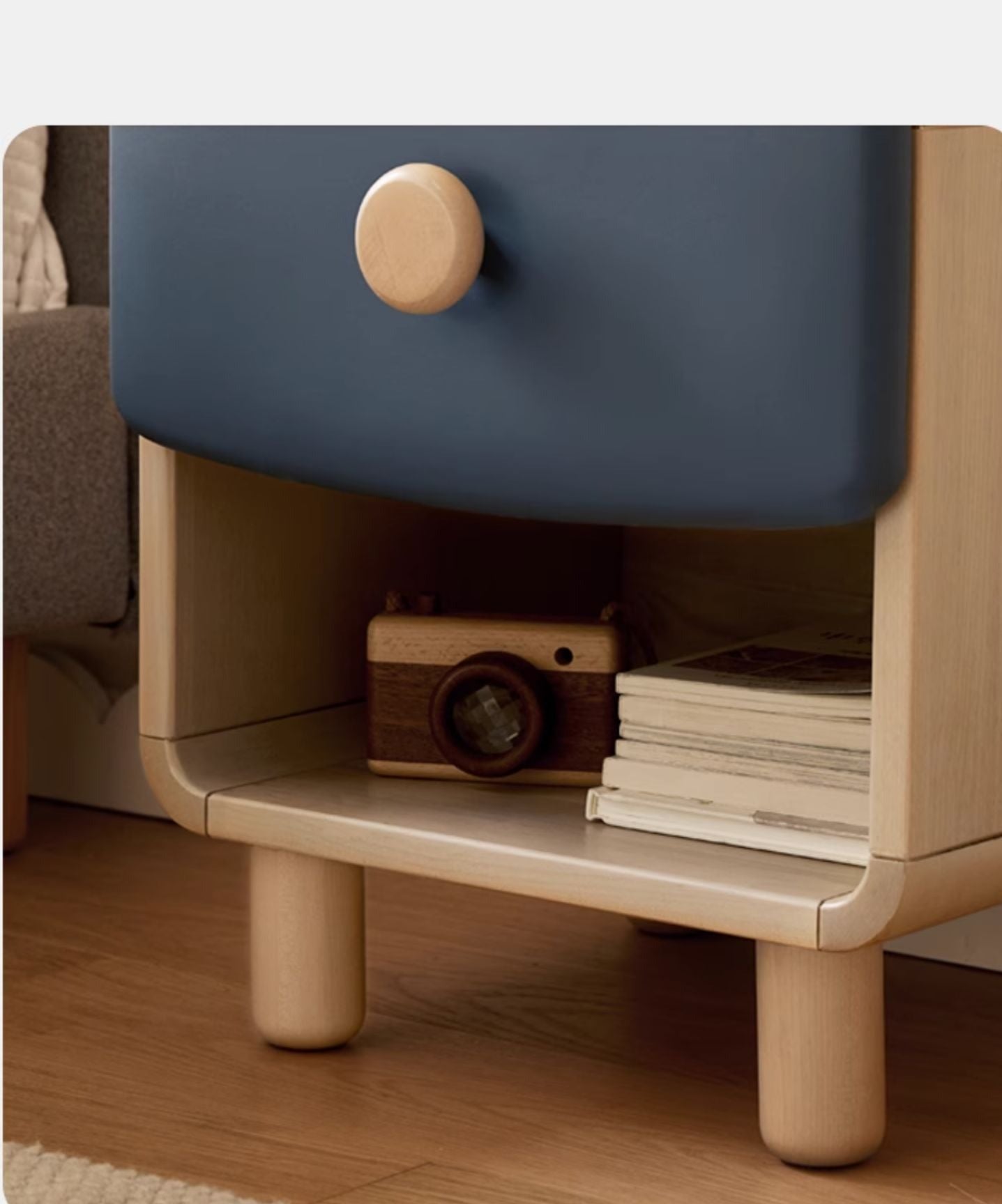 Kids nightstand birch solid wood l