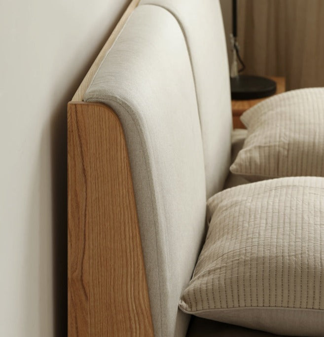 Rubberwood, Oak solid wood Soft Bed
