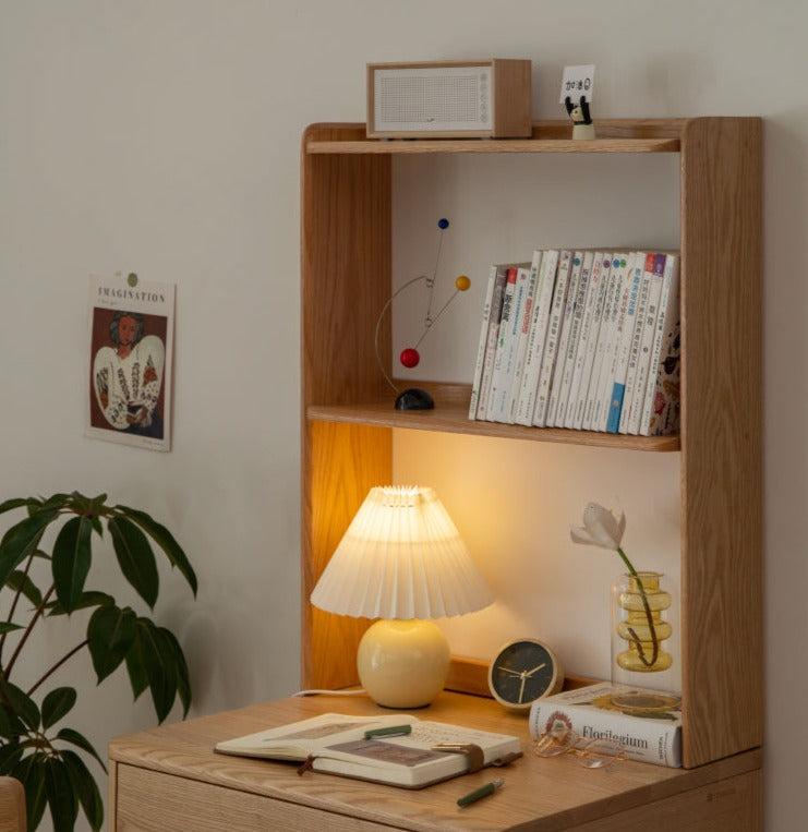 desk with bookshelf solid wood