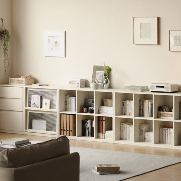 Oak Solid Wood Bookcase Cream Office Desk