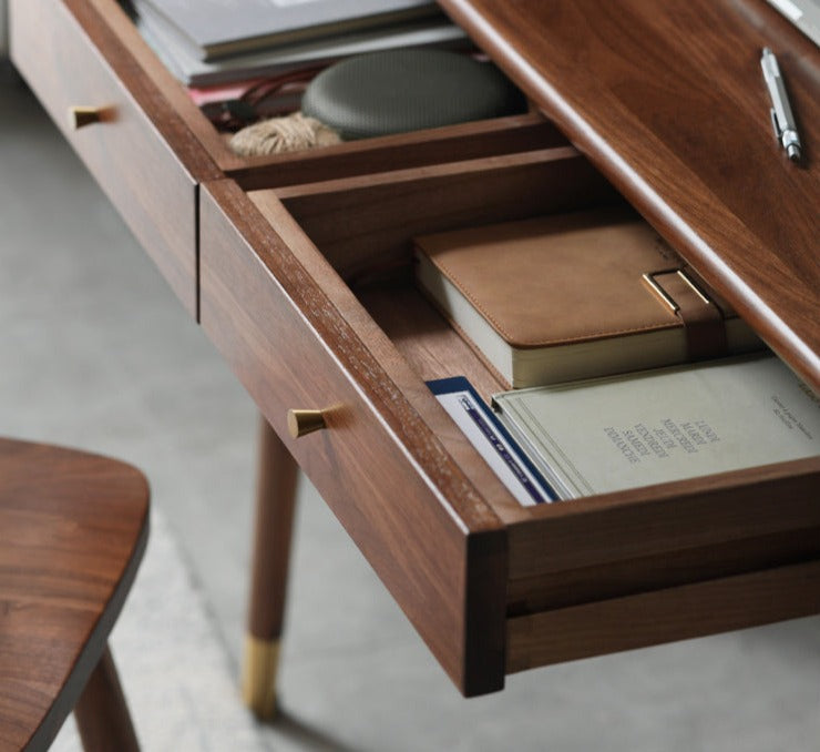 Black Walnut Solid Wood Office Desk