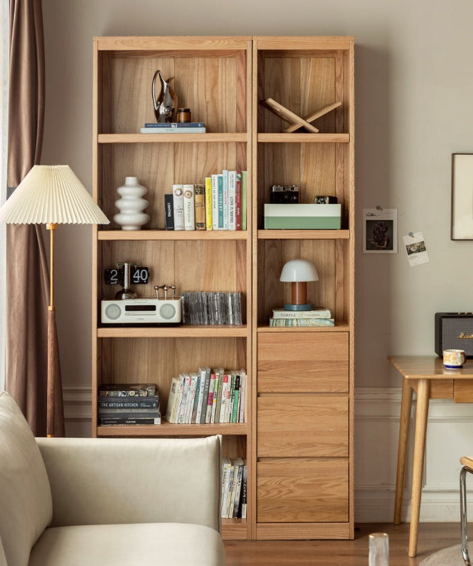 Ash Solid Wood Combination Bookcase Bookshelf