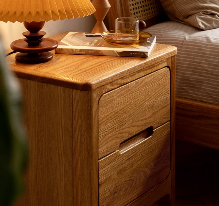 Oak solid wood Nightstand.