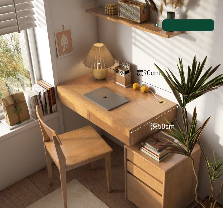 Oak Solid Wood Hanging Office Desk