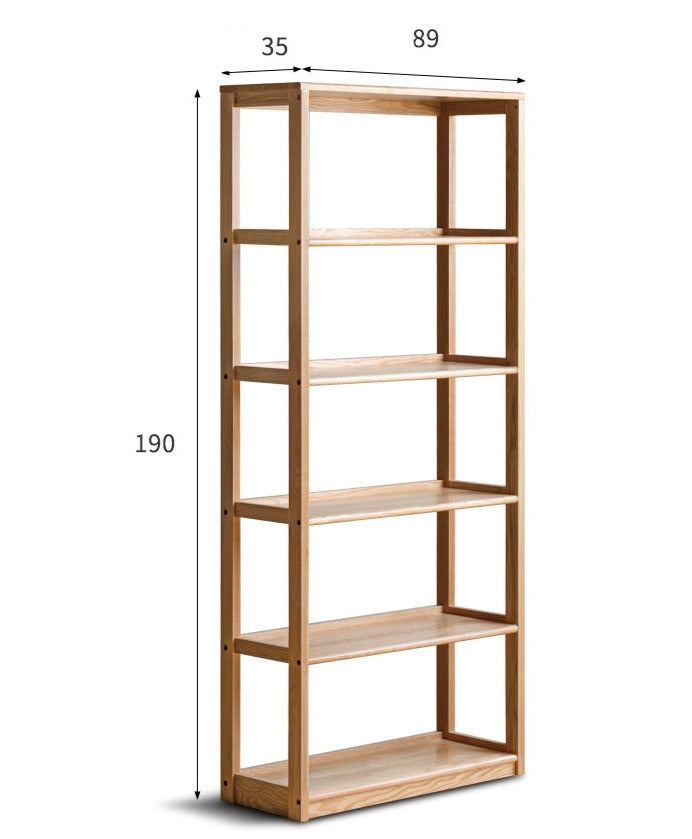Oak Solid Wood Multi-Layer Bookshelf