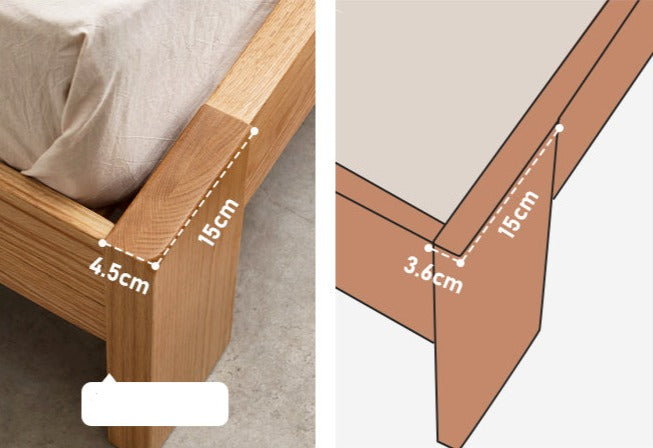 Oak, Rubberwood Solid Wood Bed - SPECIAL PRICE