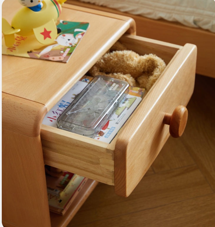 Beech Solid Wood Kids Nightstand