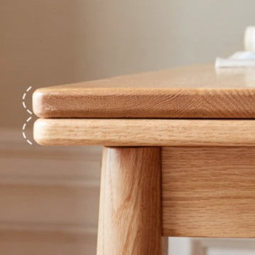 Oak Solid Wood Retractable Large Tabletop Dining Table