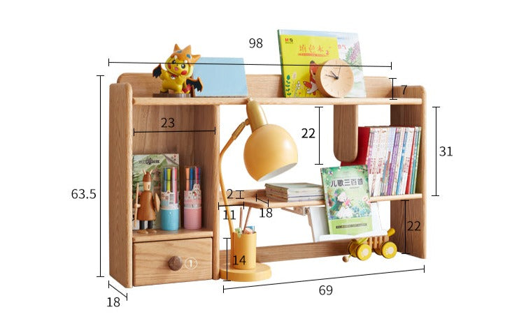 Oak, Beech Solid Wood Shelf Bookshelf
