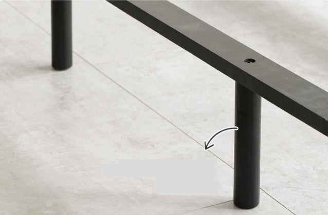 Oak rattan solid wood black bed