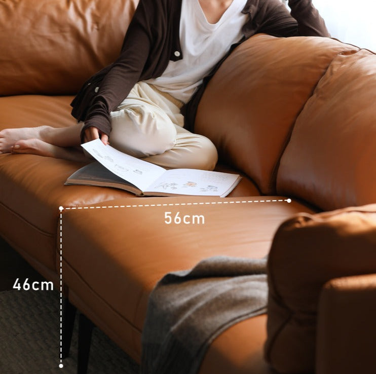 First Layer Cowhide, Organic Leather ,Tech Fabric Italian Style Sofa.