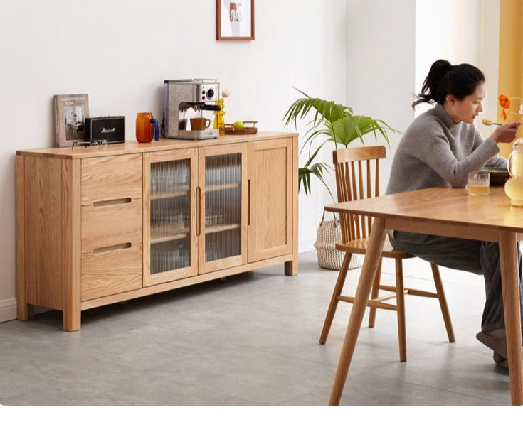 Oak Solid Wood Sideboard Storage Cabinet