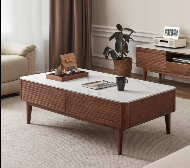 Black Walnut with Slate Top Coffee Table
