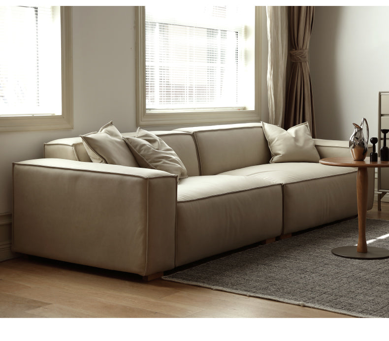 Luxury Сow Leather Sofa, Technical Fabric Sofa.