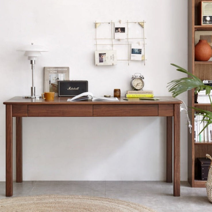 Black Walnut, Ash, Sandalwood Solid Wood Office Desk