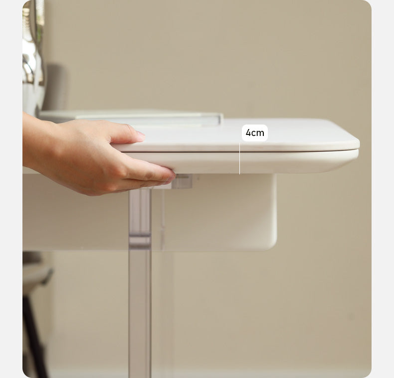 Solid Rubberwood Suspended Dining Table With Slate Top