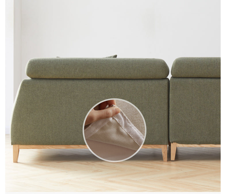 Fabric Modern Corner Sofa with High Back, Frame - Russian Larch