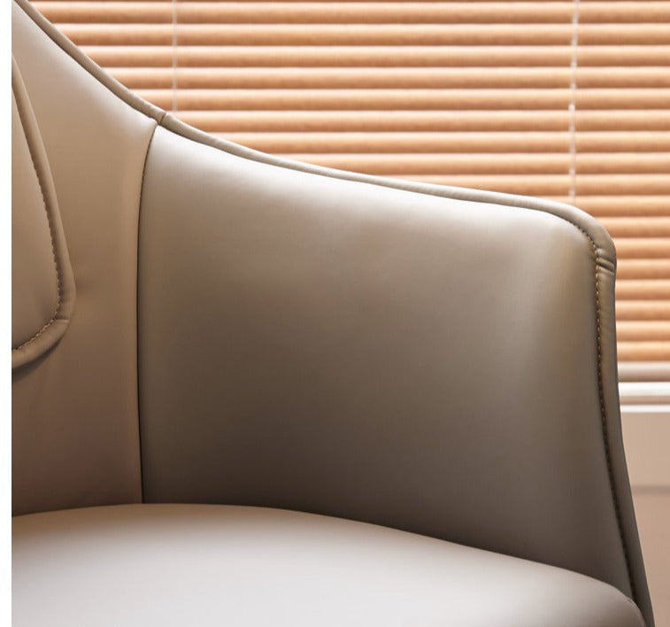Beech Solid Wood Rotating Chair Organic Leather