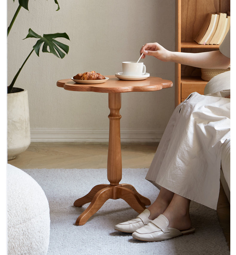 Cherry, Poplar Solid Wood Retro Side Table