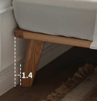 Oak solid wood platform bed, headboard-free bed