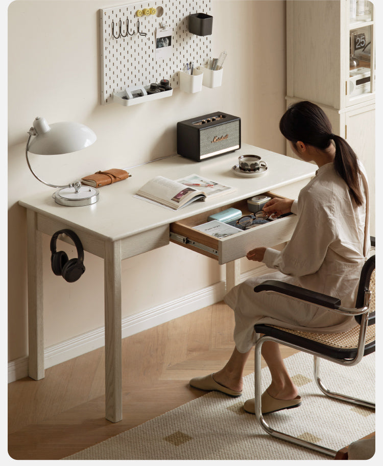 Oak Solid Wood Cream Style Office Desk