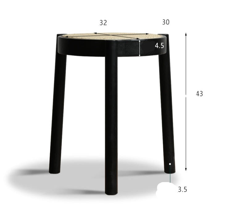 Oak Round Solid Wood Stool