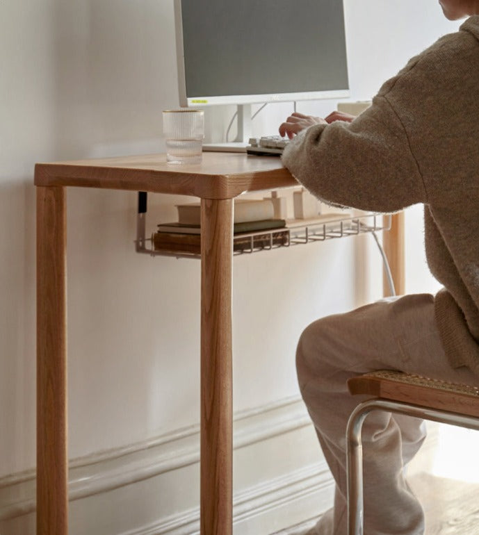 Oak Solid Wood Two-level Stackable Office Desks