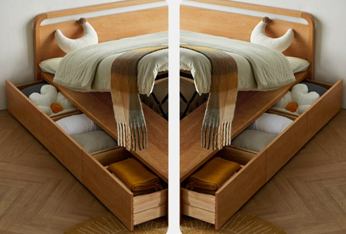 Beech solid wood Multi-functional with storage box bed<