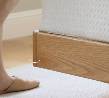 Oak solid wood Suspended platform bed, headboard-free bed with light