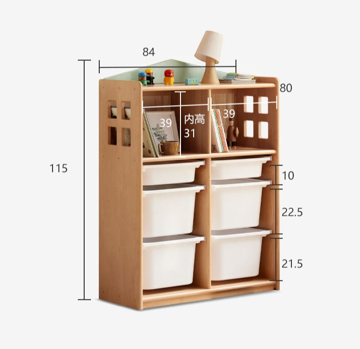 Beech Solid Wood Open Storage