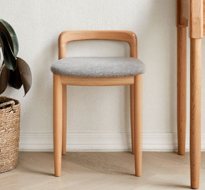 Beech, Cherry Solid Wood Makeup Stool Chair