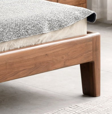 Bed black walnut solid wood