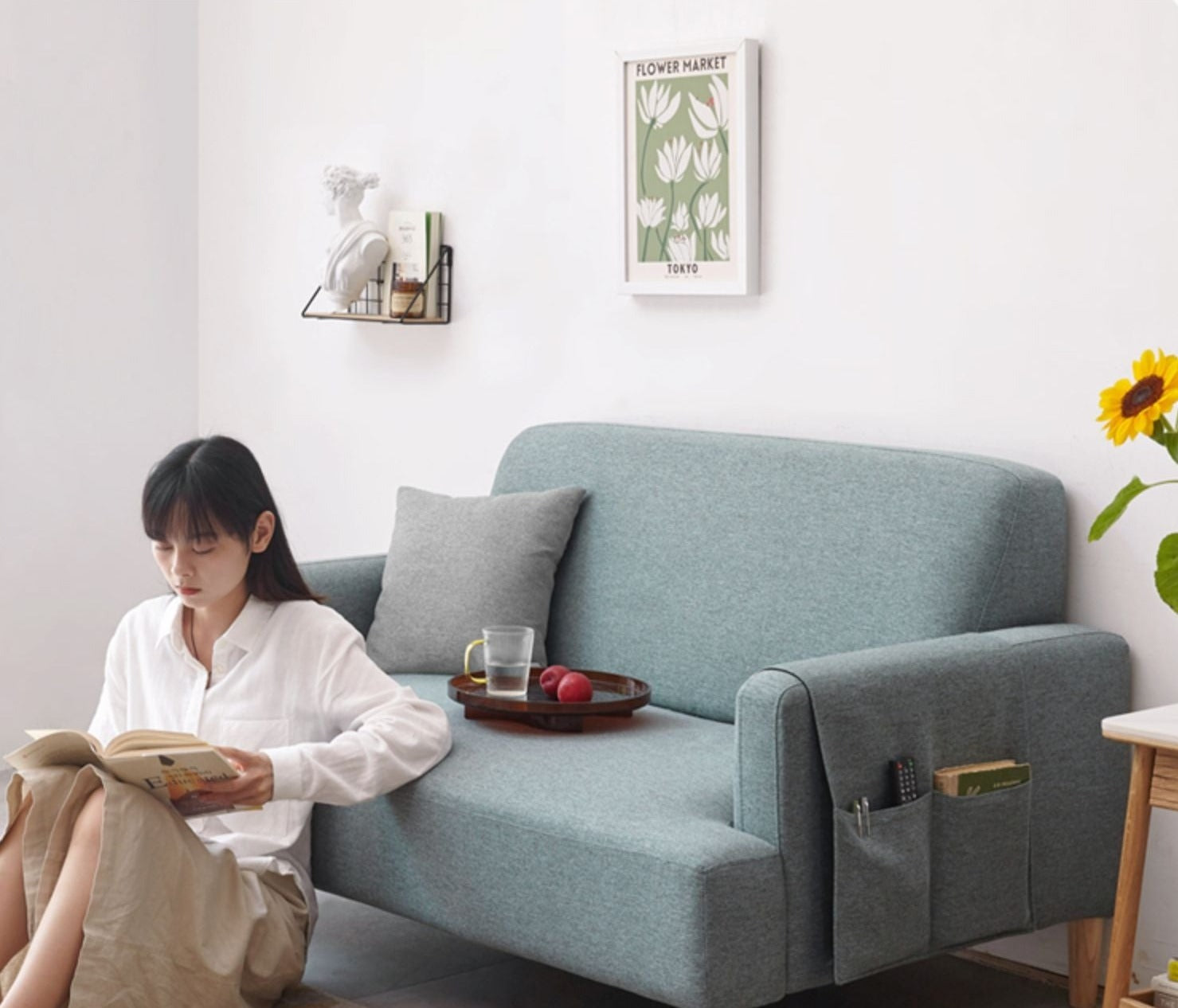 Fabric Double Sofa Scandinavian.