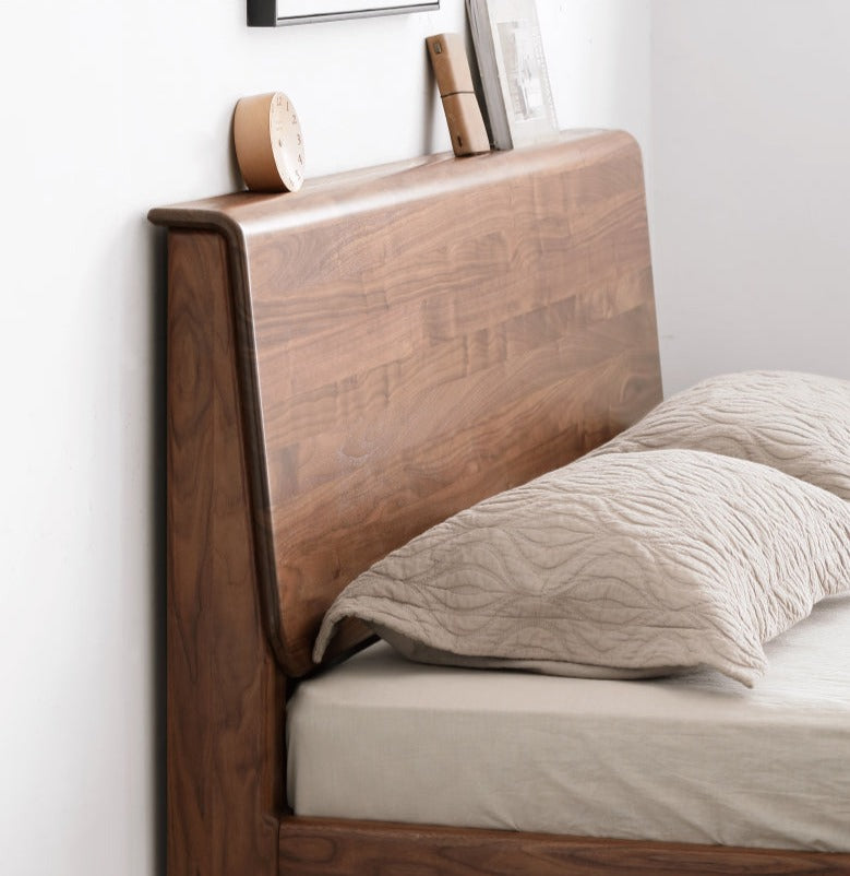 Bed black walnut solid wood