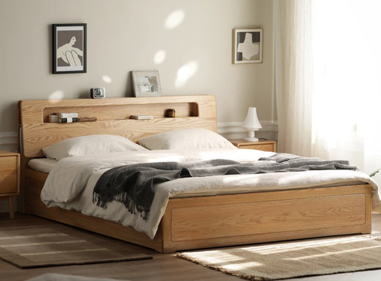 Oak Solid Wood Luminous Box Bed