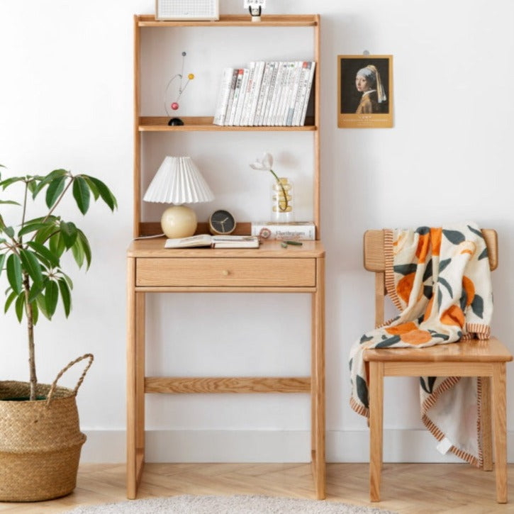 desk with bookshelf solid wood