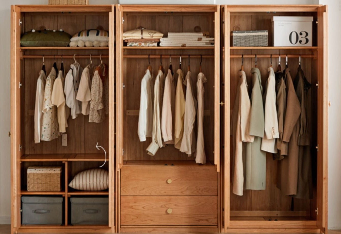 Сherry Solid Wood Exquisite Wardrobe.