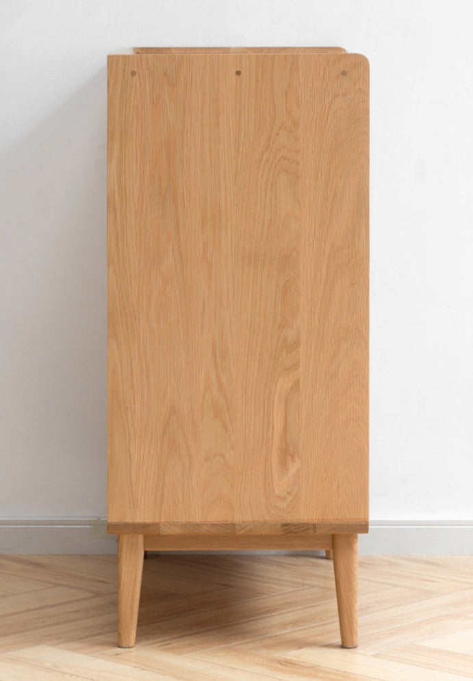 Oak Solid Wood, Solid RubberWood Nordic Modern Sideboard