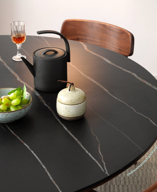 Black Walnut Solid Wood Round Dining Table