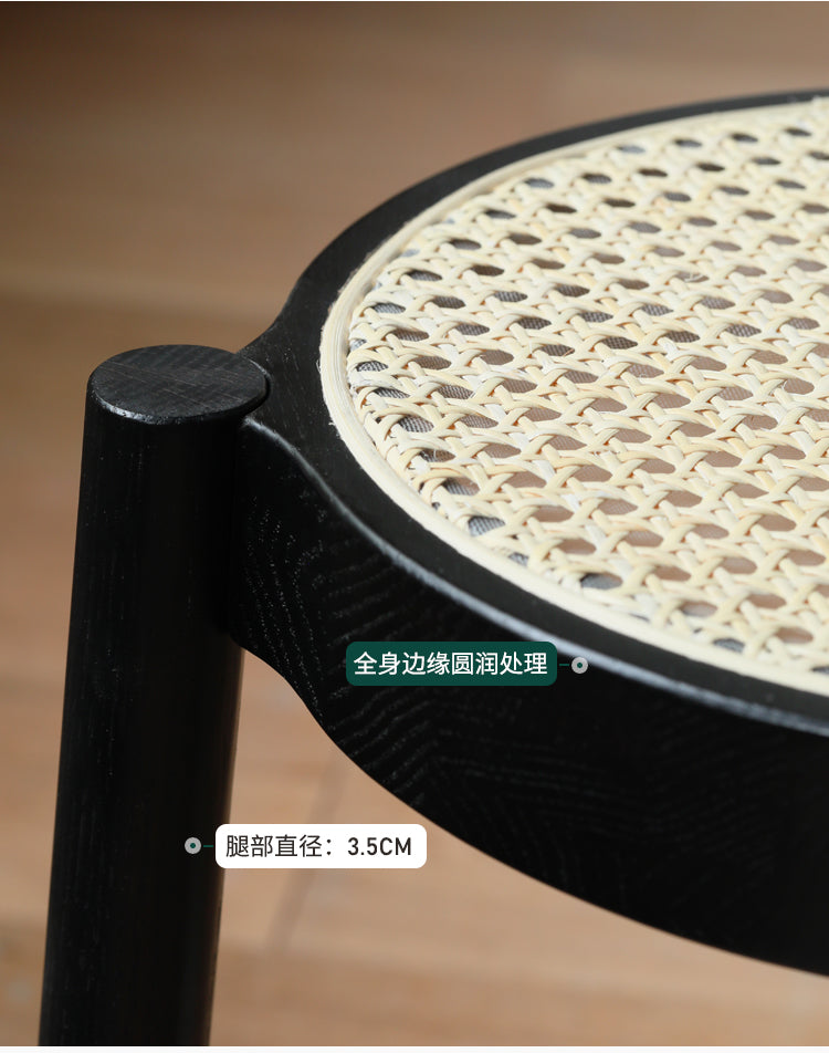Oak Round Solid Wood Stool