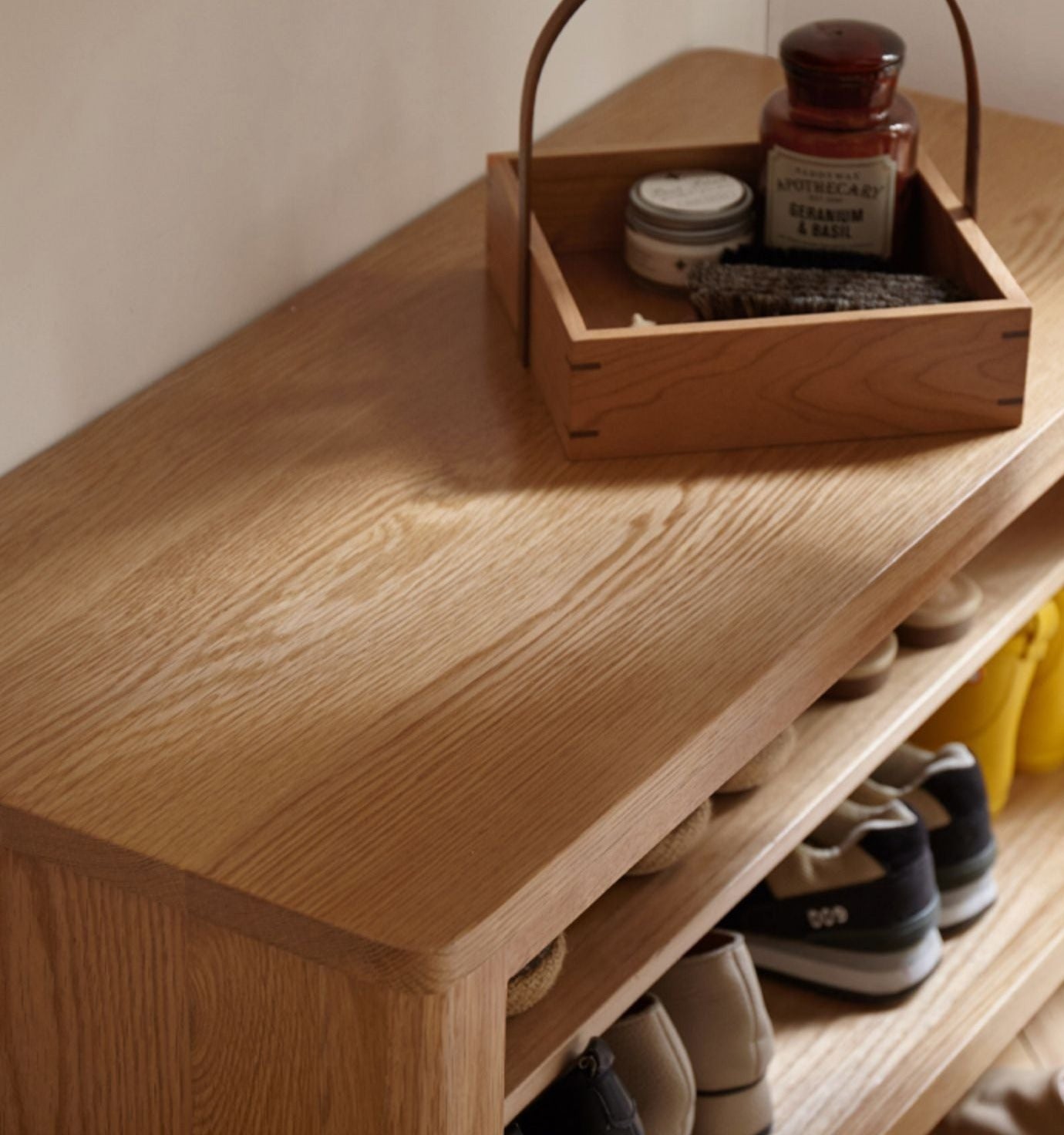 Oak Solid Wood Shoe Storage Bench