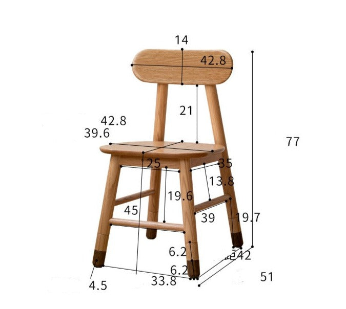 Oak, Beech, Birch Solid Wood Children's Chair Adjustable 3 Heights.